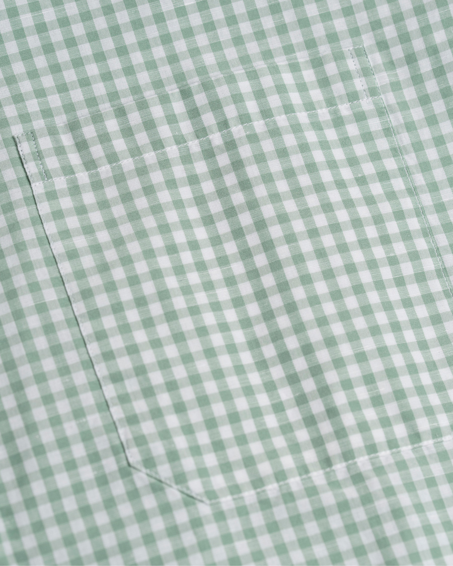 Herre | Skjorter | Eton | Slim Fit Green Ribbon Linen Shirt Green/White
