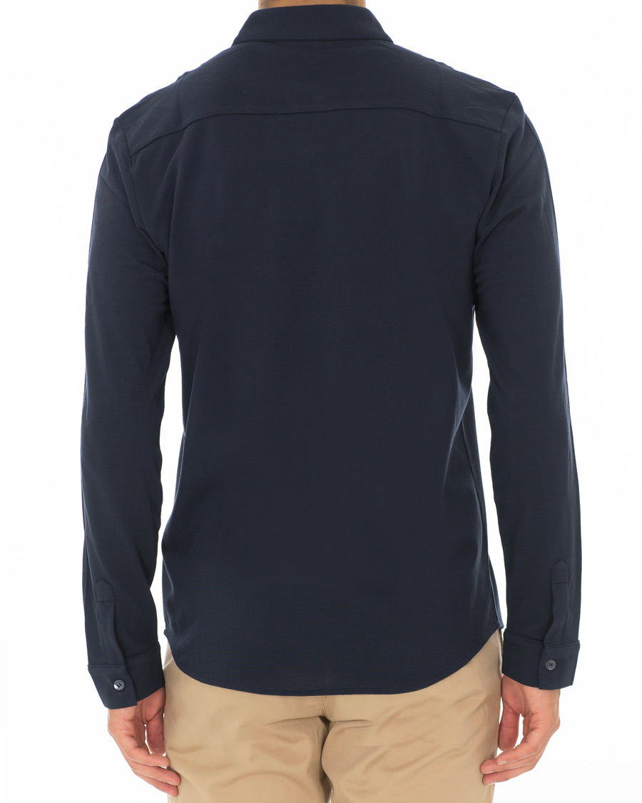 Herre | Skjorter | Sunspel | Long Sleeve Pique Shirt Navy