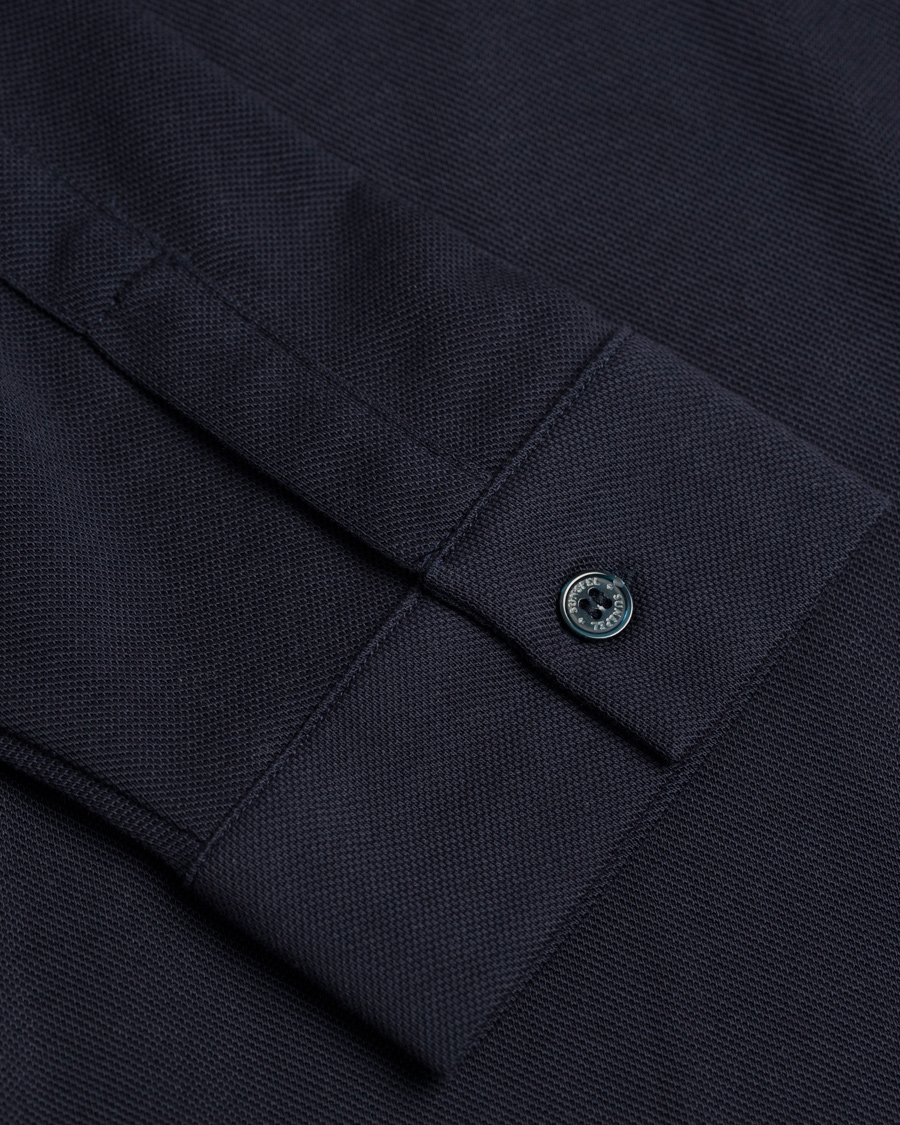 Herre | Skjorter | Sunspel | Long Sleeve Pique Shirt Navy