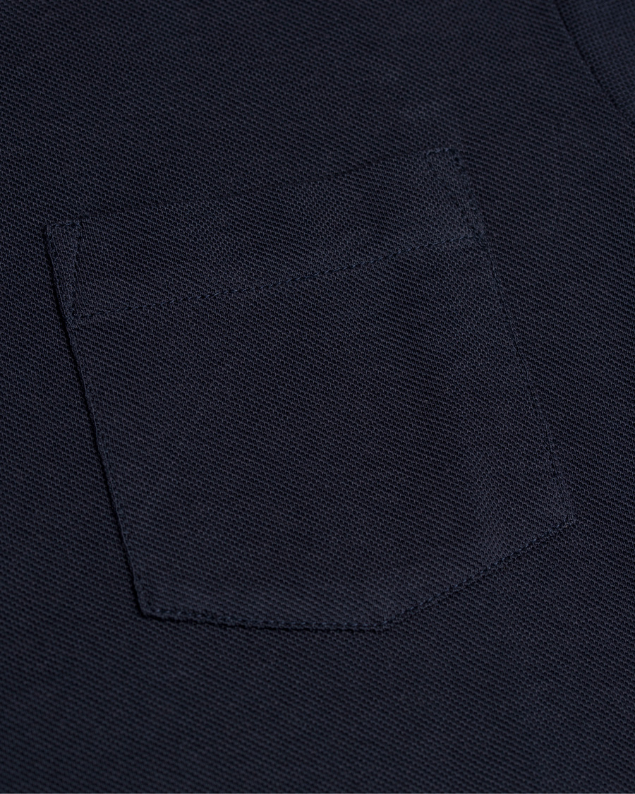 Herre | Skjorter | Sunspel | Long Sleeve Pique Shirt Navy