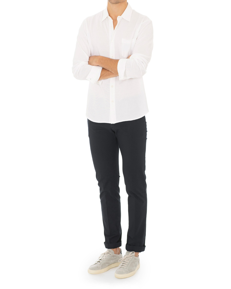 Herre | Skjorter | Sunspel | Long Sleeve Pique Shirt White