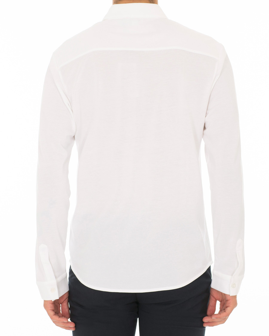 Herre | Skjorter | Sunspel | Long Sleeve Pique Shirt White