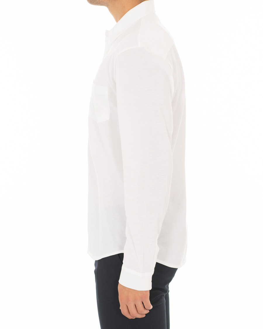 Herre | Skjorter | Sunspel | Long Sleeve Pique Shirt White