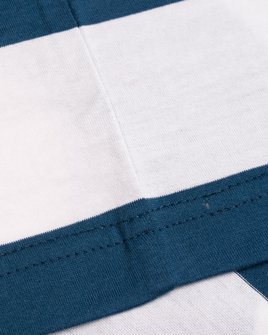 Herre | T-Shirts | Sunspel | Large Stripe Crew Neck Tee Falcon/White Stripe