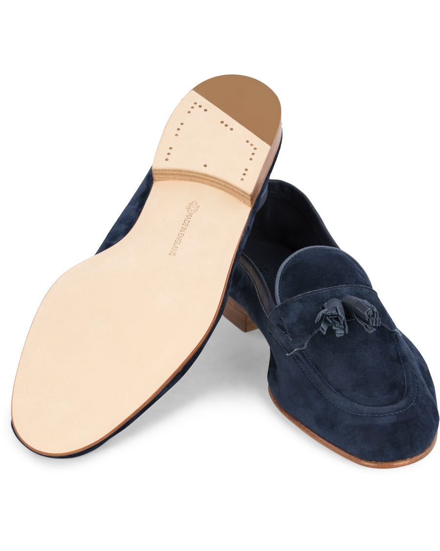 Herre | Edward Green Portland I Tassel Travel Slipper Navy | Edward Green | Portland I Tassel Travel Slipper Navy