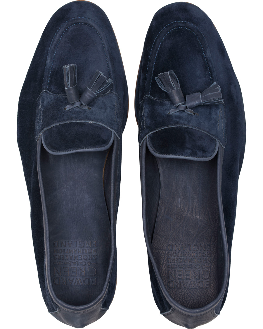 Herre | Edward Green Portland I Tassel Travel Slipper Navy | Edward Green | Portland I Tassel Travel Slipper Navy
