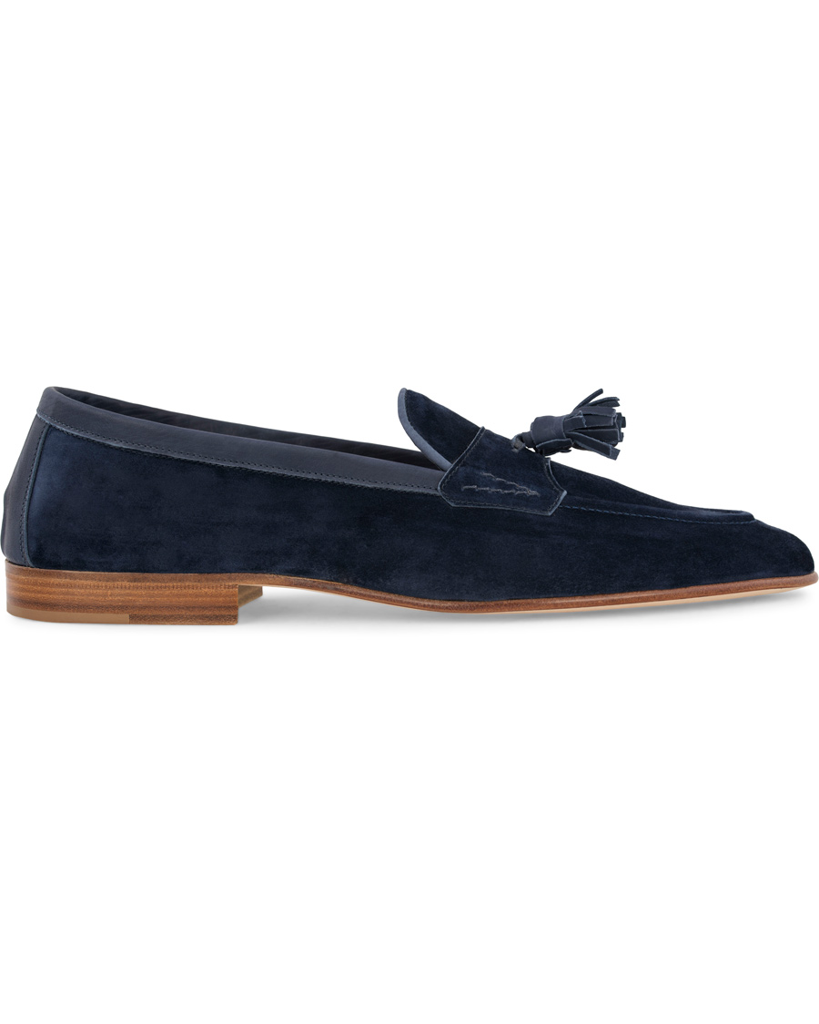 Herre | Edward Green Portland I Tassel Travel Slipper Navy | Edward Green | Portland I Tassel Travel Slipper Navy
