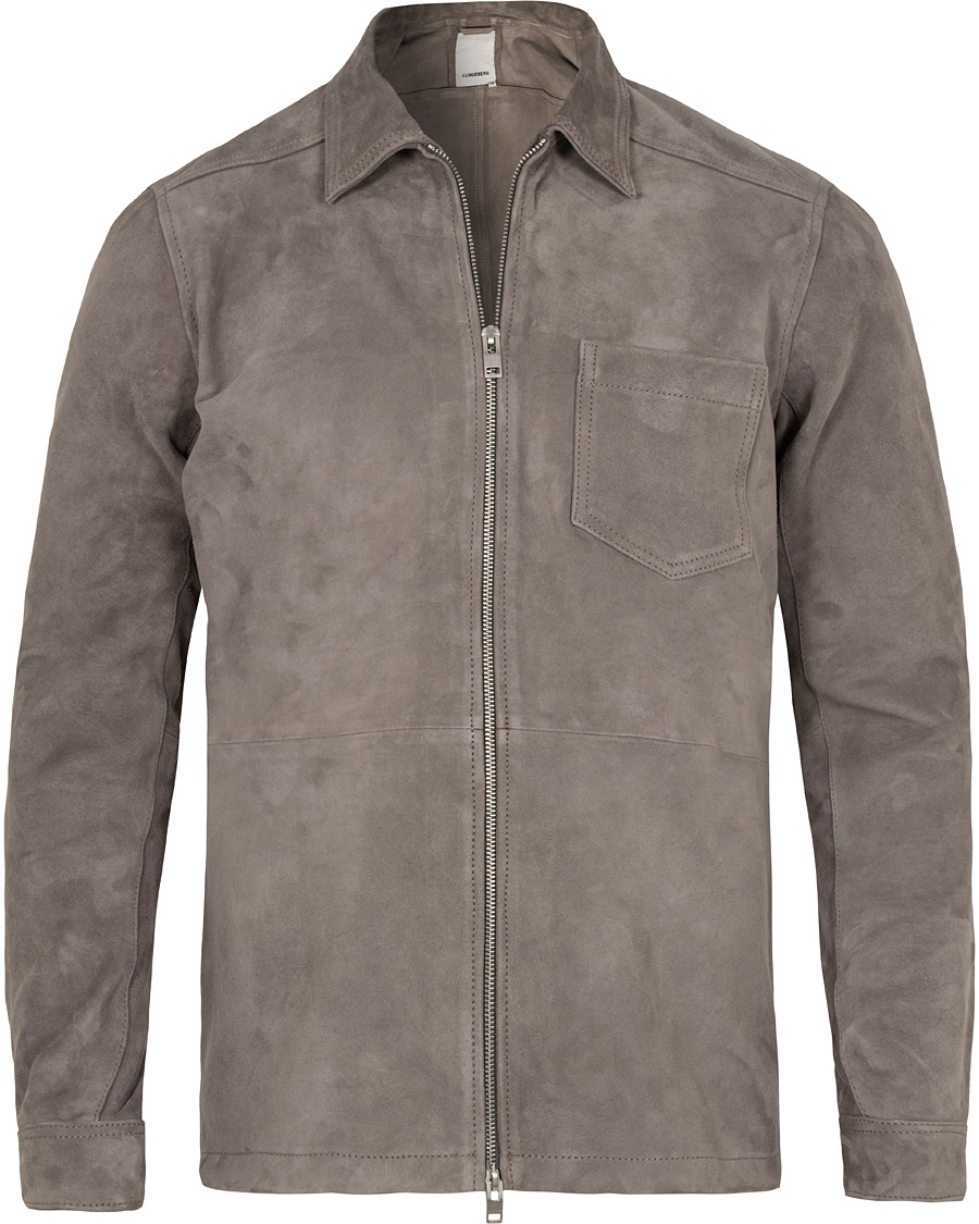 Herre | Jakker | J.Lindeberg | Jonah Zip Suede Jacket Grey