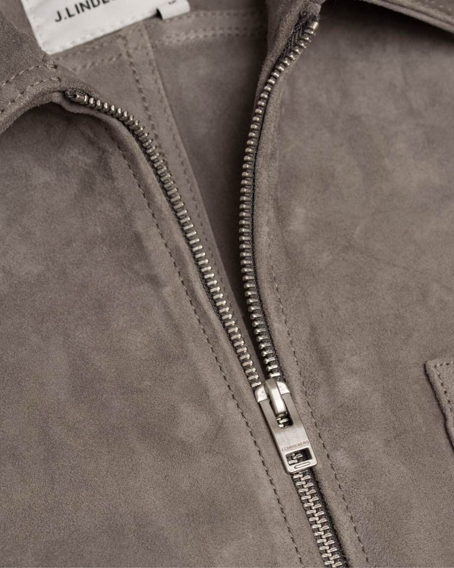 Herre | Jakker | J.Lindeberg | Jonah Zip Suede Jacket Grey