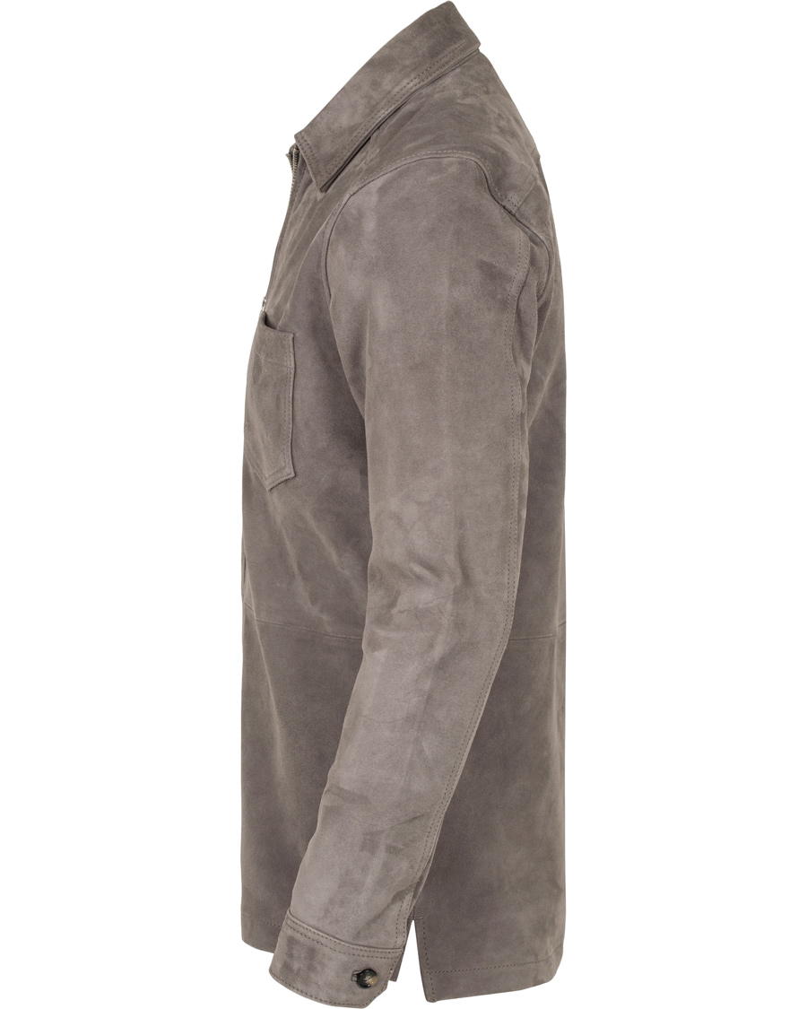 Herre | Jakker | J.Lindeberg | Jonah Zip Suede Jacket Grey