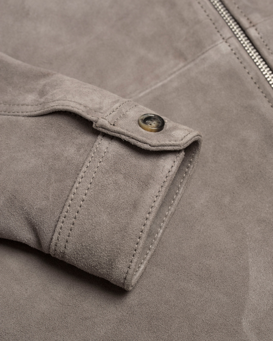 Herre | Jakker | J.Lindeberg | Jonah Zip Suede Jacket Grey