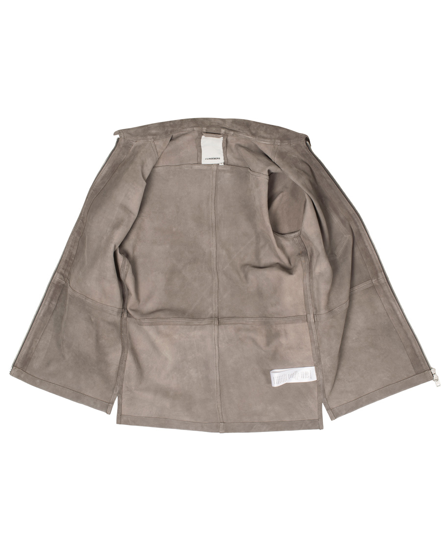 Herre | Jakker | J.Lindeberg | Jonah Zip Suede Jacket Grey