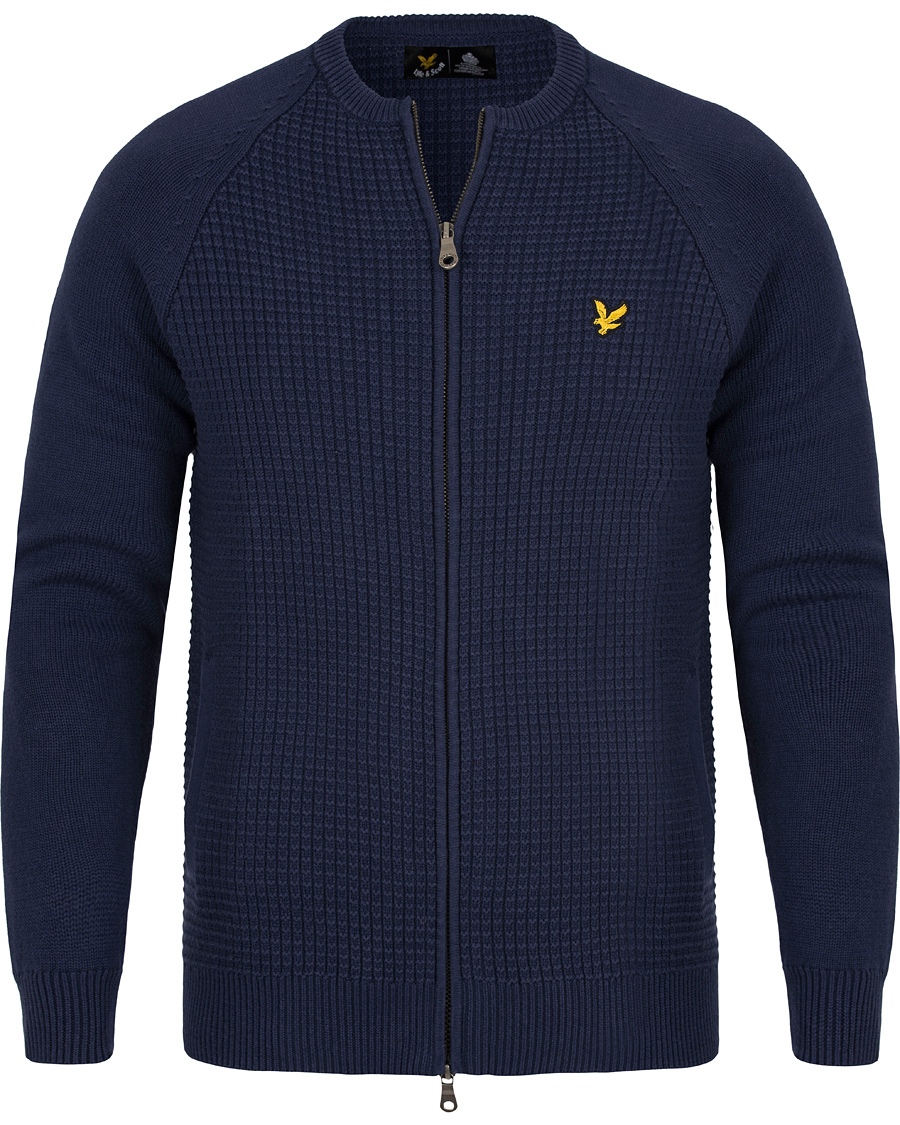 Herre | Gensere | Lyle & Scott | Crew Neck Garter Bomber Navy