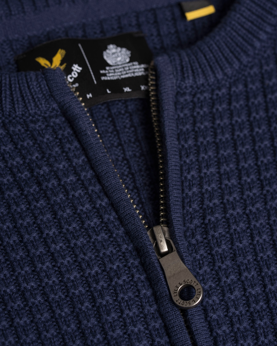 Herre | Gensere | Lyle & Scott | Crew Neck Garter Bomber Navy
