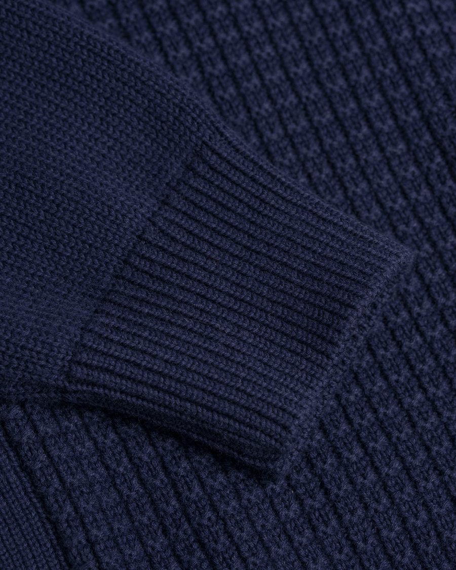 Herre | Gensere | Lyle & Scott | Crew Neck Garter Bomber Navy
