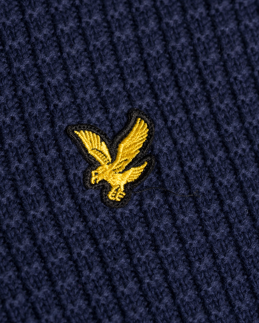 Herre | Gensere | Lyle & Scott | Crew Neck Garter Bomber Navy