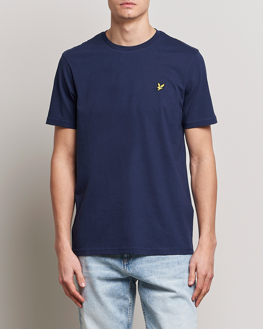 Herre | T-Shirts | Lyle & Scott | Crew Neck Organic Cotton T-Shirt Dark Navy