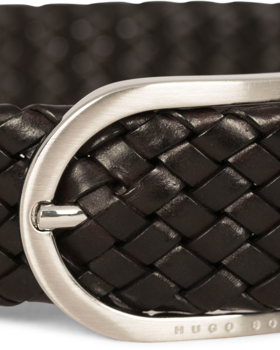 Herre | BOSS Naliton Braided Leather Belt Dark Brown | BOSS BLACK | BOSS Naliton Braided Leather Belt Dark Brown