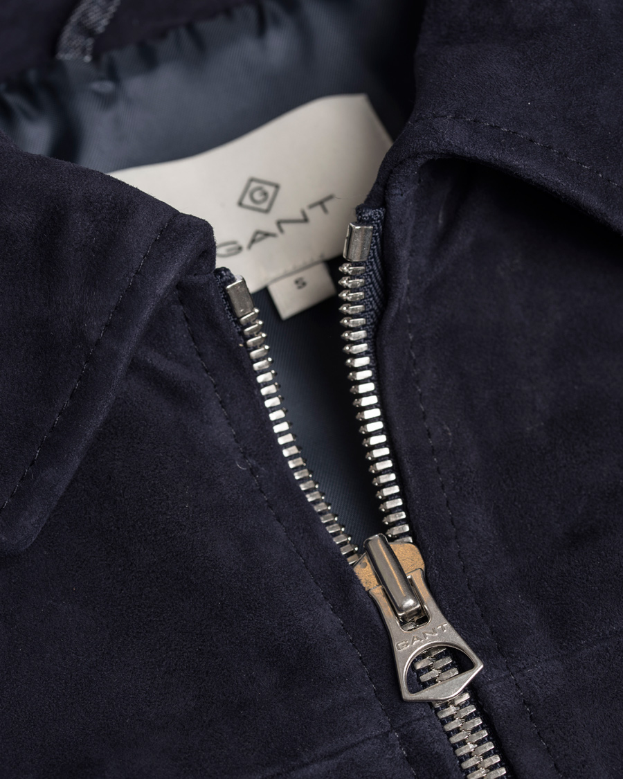 Herre | Jakker | GANT Diamond G | Suede Windcheater Jacket Marine