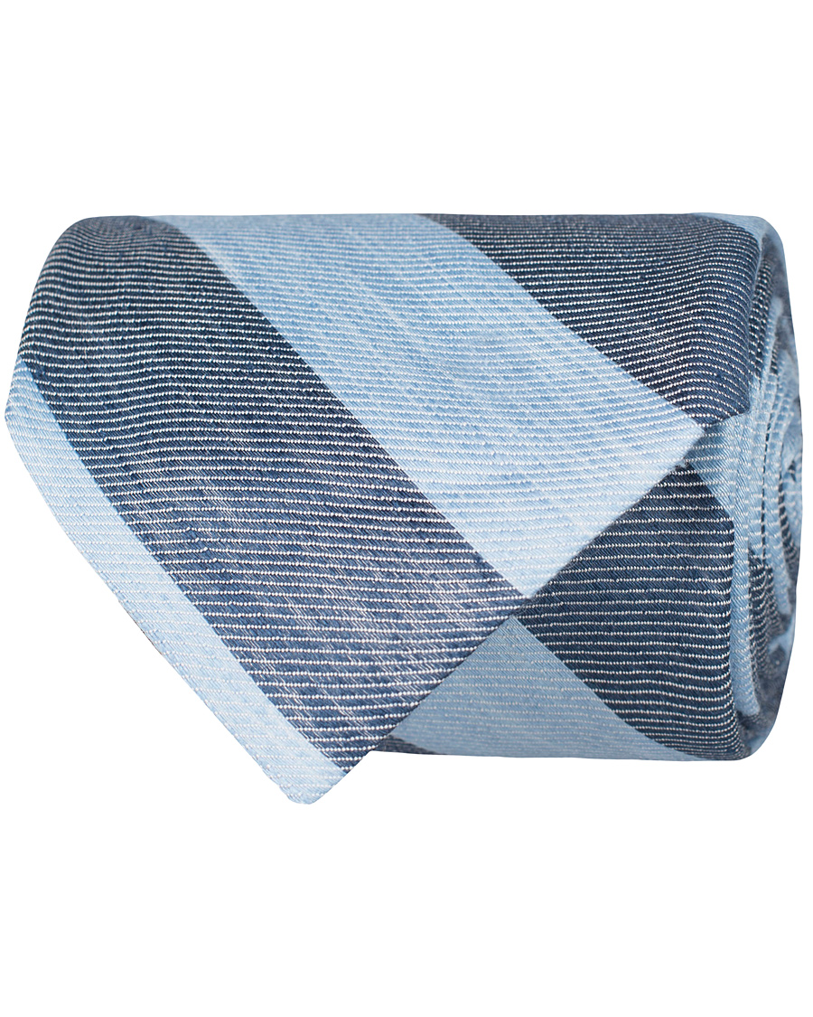 Herre | GANT Diamond G Reb Stripe Linen 8 cm Tie Persian Blue | GANT Diamond G | Reb Stripe Linen 8 cm Tie Persian Blue