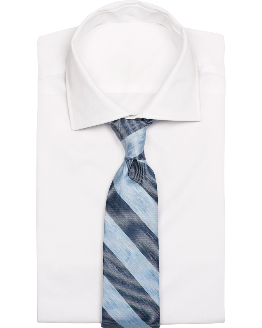 Herre | GANT Diamond G Reb Stripe Linen 8 cm Tie Persian Blue | GANT Diamond G | Reb Stripe Linen 8 cm Tie Persian Blue