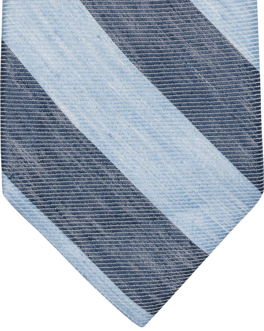 Herre | GANT Diamond G Reb Stripe Linen 8 cm Tie Persian Blue | GANT Diamond G | Reb Stripe Linen 8 cm Tie Persian Blue