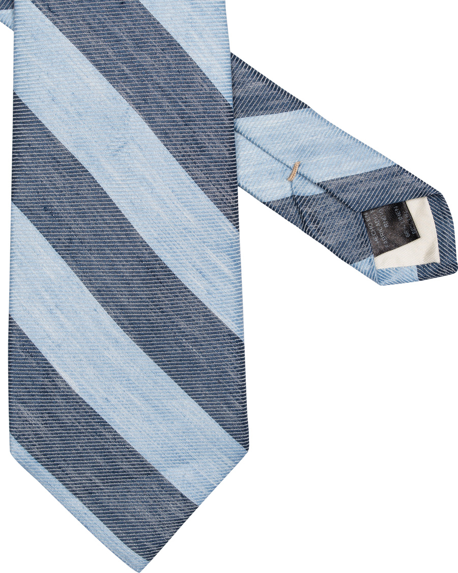 Herre | GANT Diamond G Reb Stripe Linen 8 cm Tie Persian Blue | GANT Diamond G | Reb Stripe Linen 8 cm Tie Persian Blue