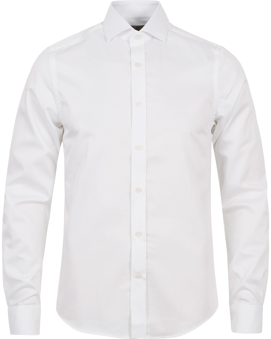 Herre | Skjorter | GANT Diamond G | Fine Satin Weave Fitted Body Shirt White