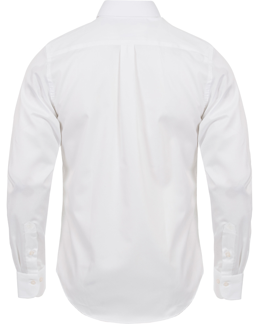 Herre | Skjorter | GANT Diamond G | Fine Satin Weave Fitted Body Shirt White