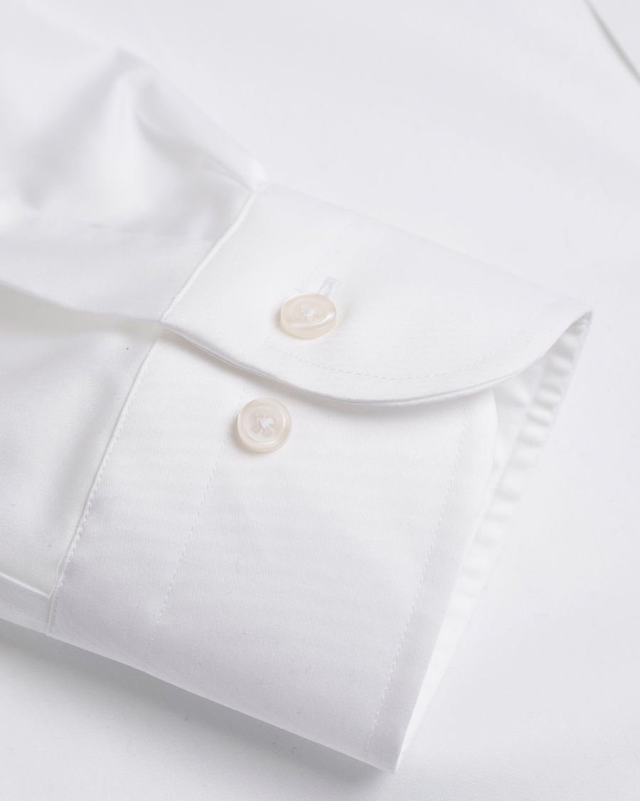 Herre | Skjorter | GANT Diamond G | Fine Satin Weave Fitted Body Shirt White