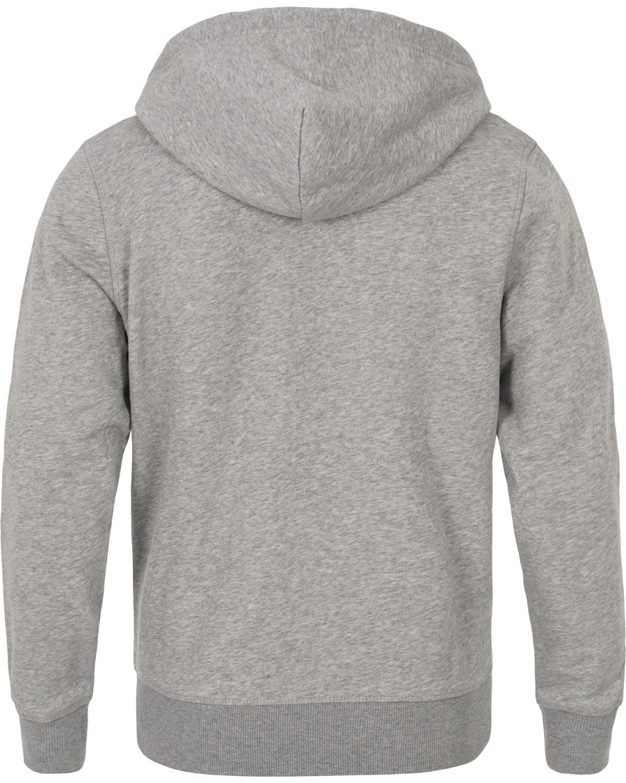 Herre | Gensere | GANT | Full Zip Hoodie Light Grey Melange