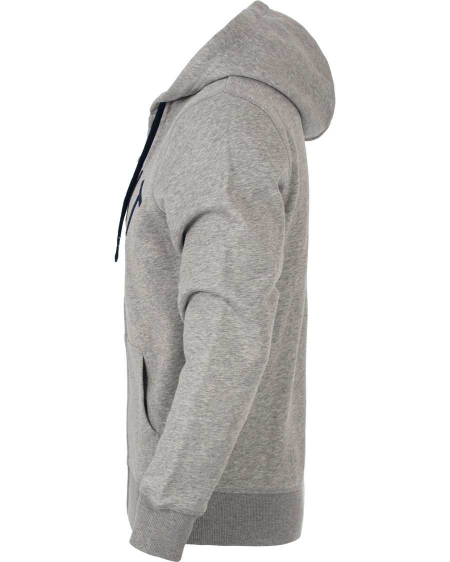 Herre | Gensere | GANT | Full Zip Hoodie Light Grey Melange