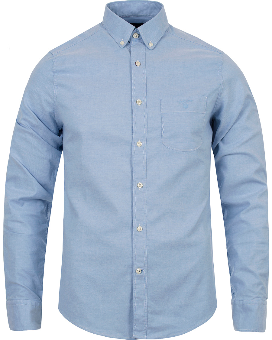 Herre | Skjorter | GANT | Stretch Oxford Fitted Body Shirt Sky Blue