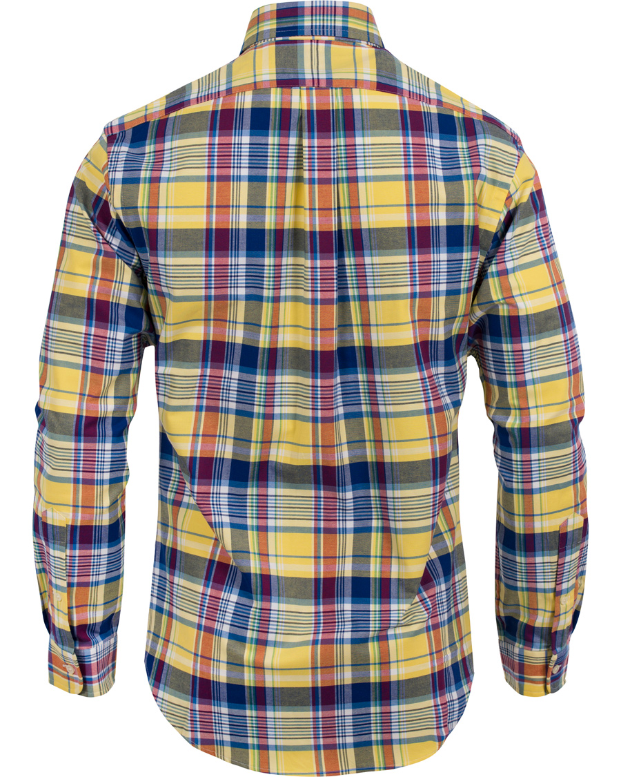 Herre | Skjorter | Polo Ralph Lauren | Slim Fit Oxford Check Stretch Shirt Yellow/Blue