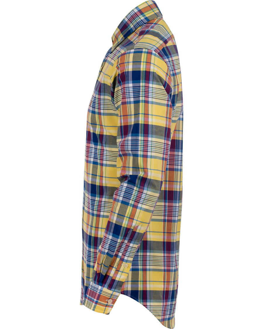 Herre | Skjorter | Polo Ralph Lauren | Slim Fit Oxford Check Stretch Shirt Yellow/Blue