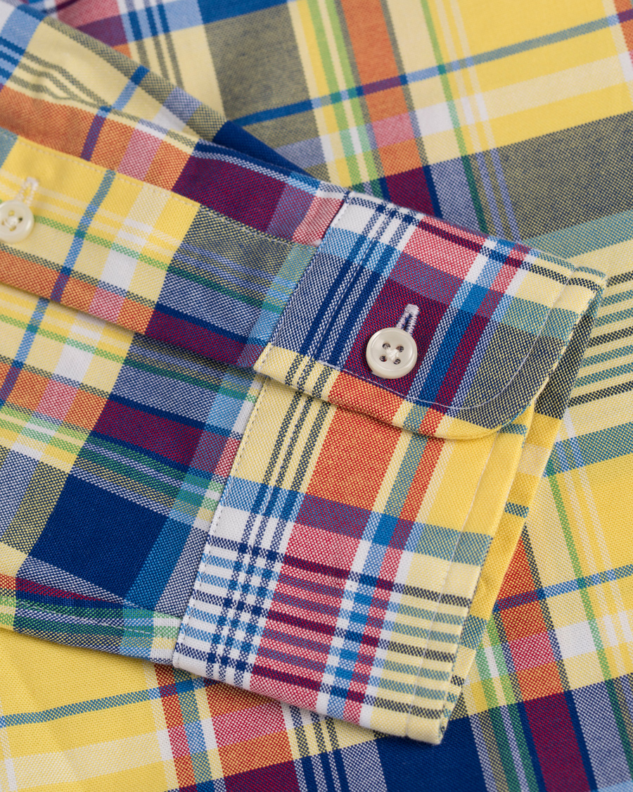 Herre | Skjorter | Polo Ralph Lauren | Slim Fit Oxford Check Stretch Shirt Yellow/Blue