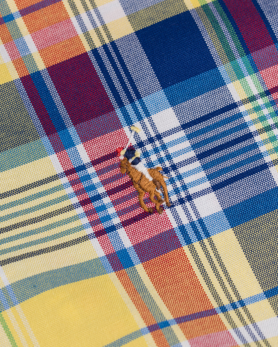 Herre | Skjorter | Polo Ralph Lauren | Slim Fit Oxford Check Stretch Shirt Yellow/Blue