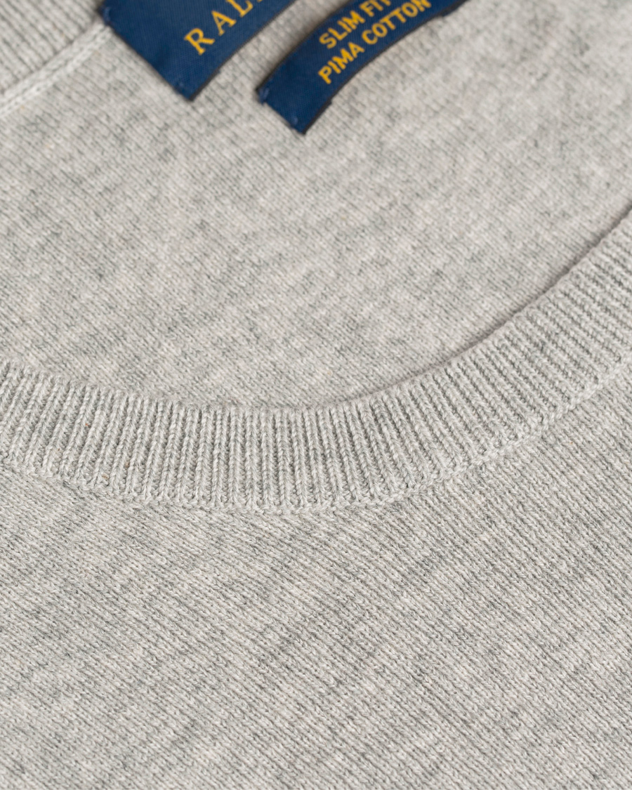 Herre | Gensere | Polo Ralph Lauren | Slim Fit Cotton C-Neck Pullover Grey Heather