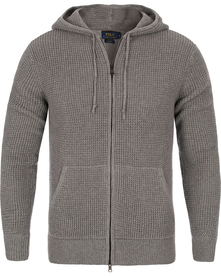 Herre | Gensere | Polo Ralph Lauren | Cotton/Cashmere Stone Washed Hoodie Medium Grey