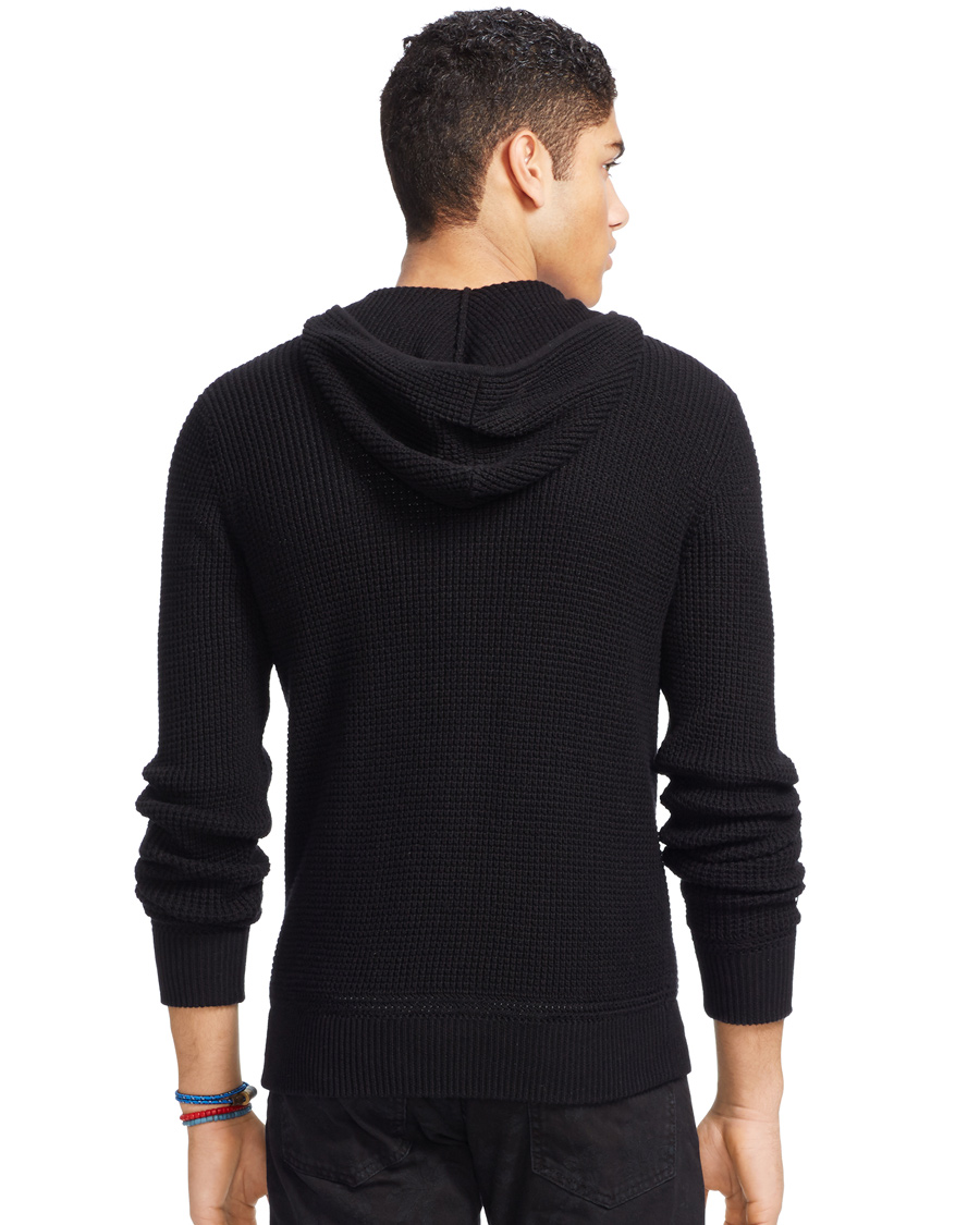 Herre | Gensere | Polo Ralph Lauren | Cotton/Cashmere Stone Washed Hoodie Polo Black