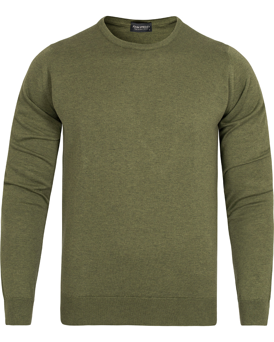 Herre | Gensere | John Smedley | Luke Slim Fit Sea Island Cotton Pullover Tyrolean Green