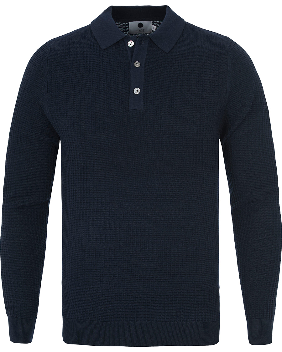 Herre | Gensere | NN07 | Walt Waffled Button Sweater Navy