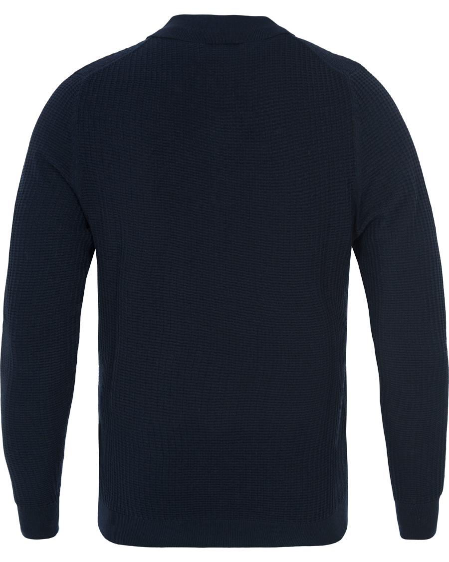 Herre | Gensere | NN07 | Walt Waffled Button Sweater Navy