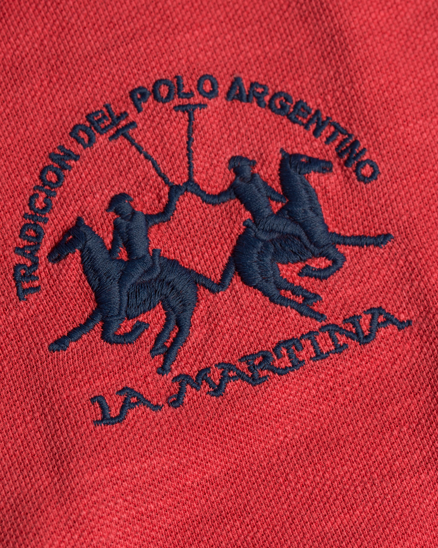 Herre | Pikéer | La Martina | Juarez Vintage Slub Pique Polo Cayenne Red XL
