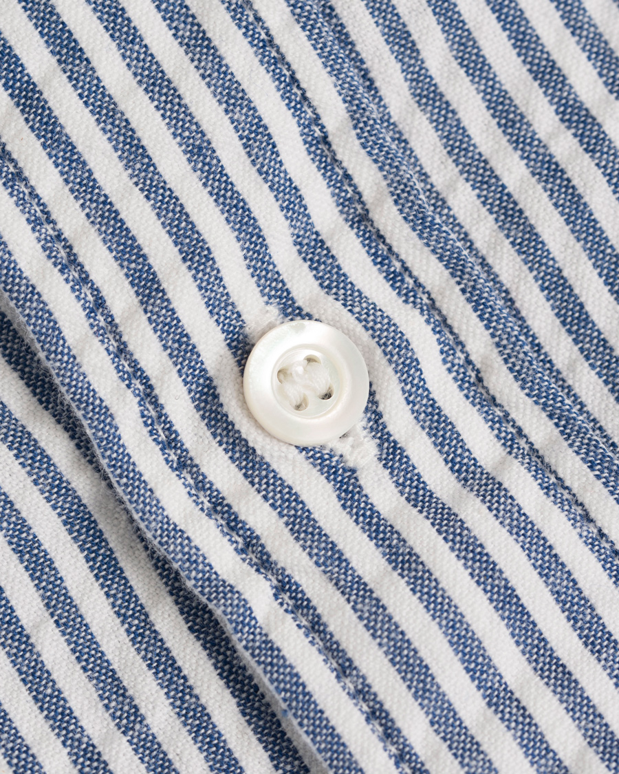 Herre | Skjorter | Aspesi | Seersucker Stripe Shirt Black/Blue