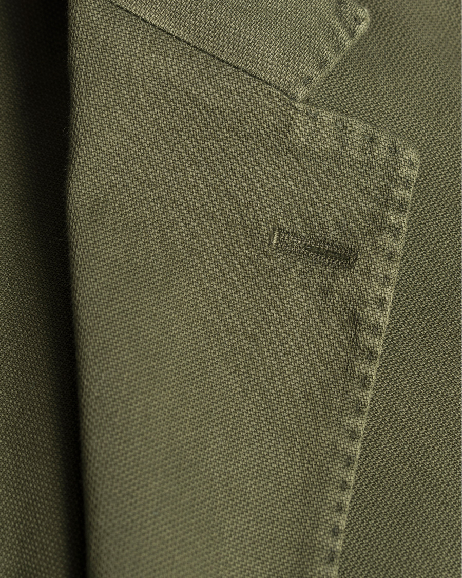 Herre | Dressjakker | Boglioli | Coat Patch Pocket Stretch Cotton Blazer Dark Green