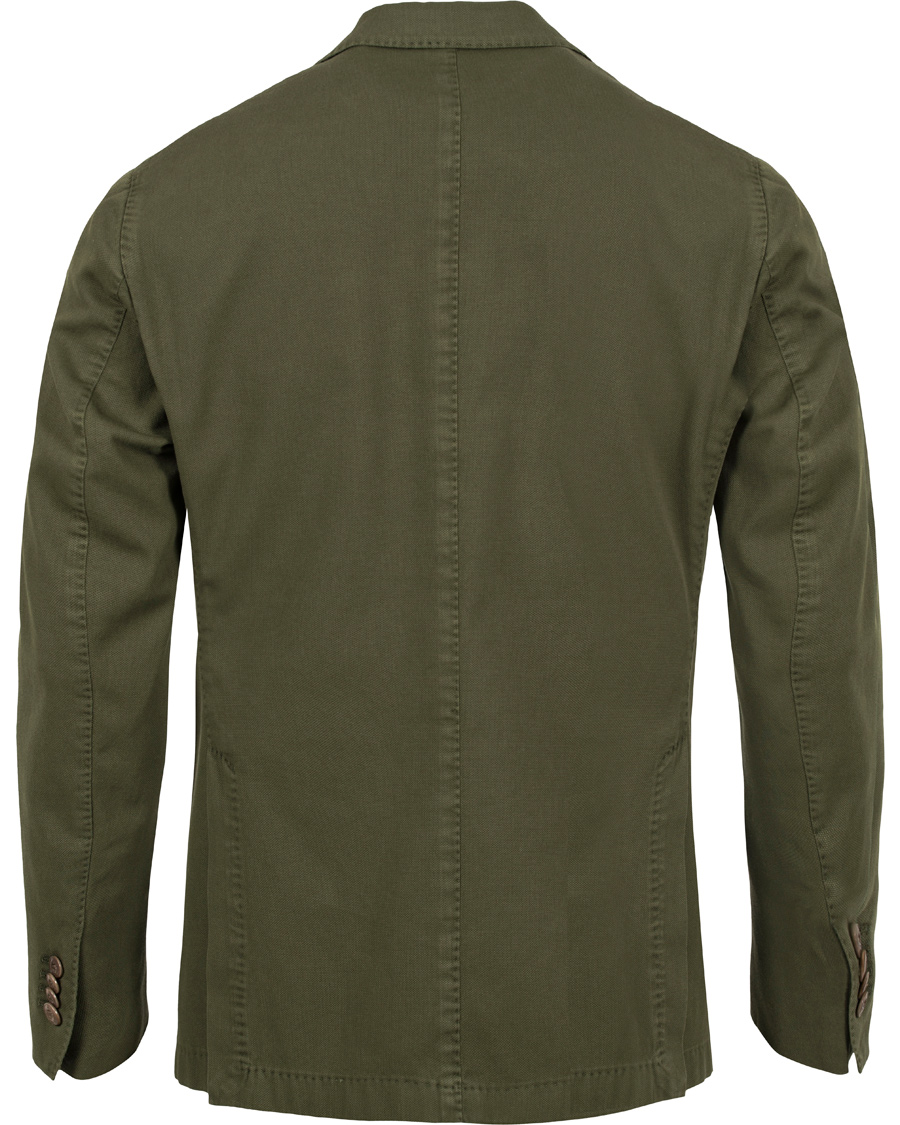 Herre | Dressjakker | Boglioli | Coat Patch Pocket Stretch Cotton Blazer Dark Green
