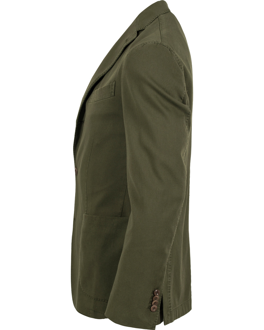 Herre | Dressjakker | Boglioli | Coat Patch Pocket Stretch Cotton Blazer Dark Green