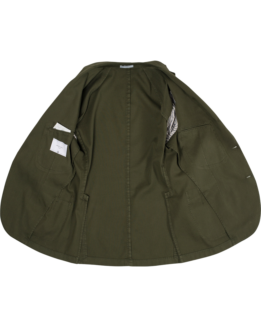 Herre | Dressjakker | Boglioli | Coat Patch Pocket Stretch Cotton Blazer Dark Green