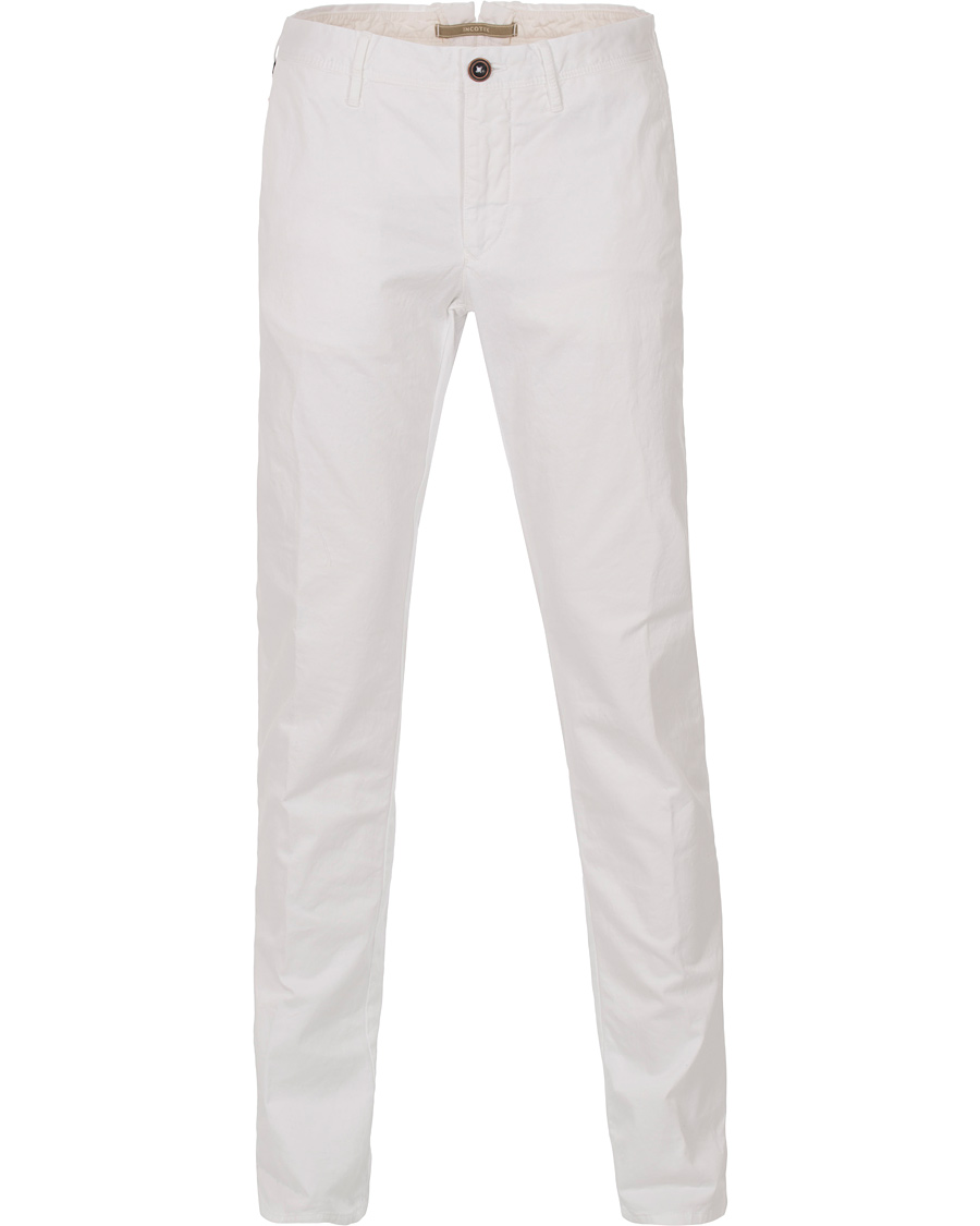Herre | Bukser | Incotex | Slim Fit Stretch Slacks White